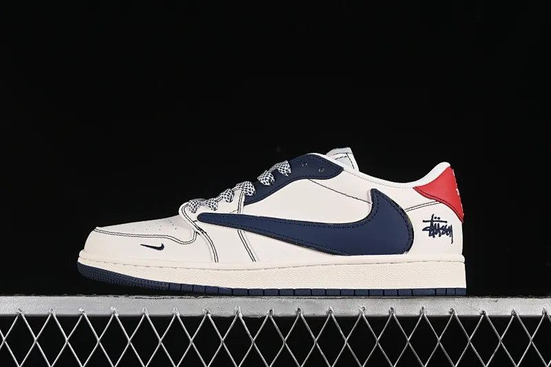 All categories Air Jordan Jordan series basketball shoes Air Jordan 1 Low High-end customized low-top sneakers Travis Scott x Fragment Design x Air Jordan 1 Low OG SP AJ1 Joe 1 Stussy joint-red tail blue hook low-top cultural casual sneakers XZ3398-001